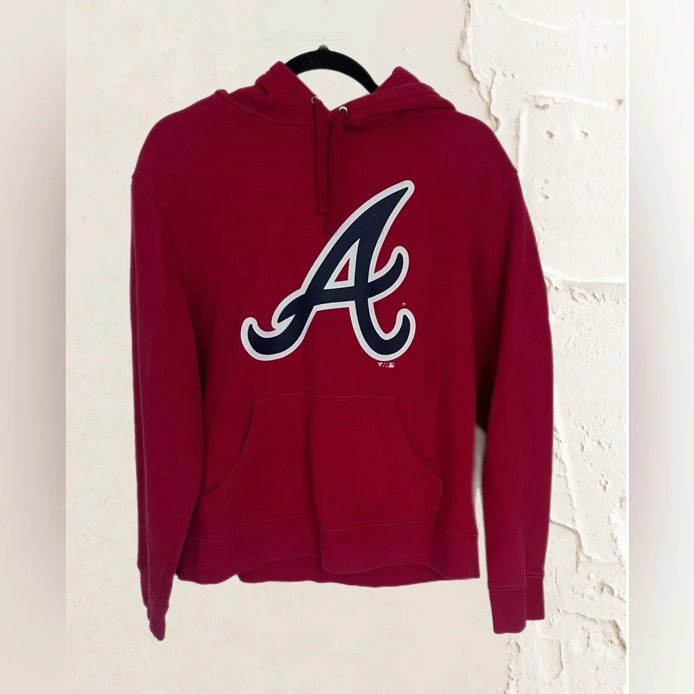 Fanatics Red Hoodie with Blue and White Logo - Picture 3 of 4